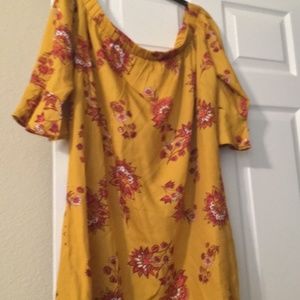 Old Navy XL Yellow with Flowers Halter Dress